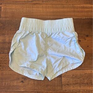 Girls Light Blue Elastic-Waist Athletic Shorts